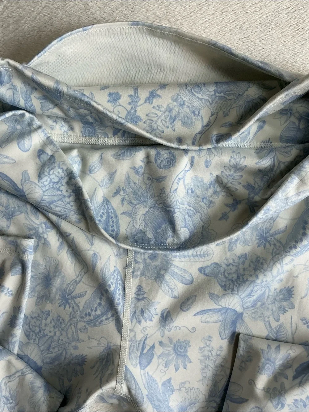 Antonio Melani Blue Floral High Waisted Leggings Women's XL Toile Print - Picture 8 of 10